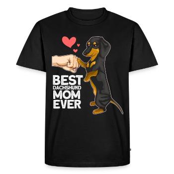 Teckel Mama Cadeau teckel - T-shirt Premium bio Homme - noir - Devant - Nico (187cm)
