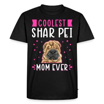 Shar Pei Maman Chien Propriétaire De Chien Cadeau - T-shirt Premium bio Homme - noir - Devant - Nico (187cm)