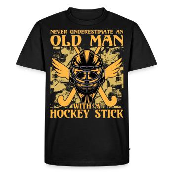Ne sous-estimez jamais un vieil homme qui conduit une moto - T-shirt Premium bio Homme - noir - Devant - Nico (187cm)
