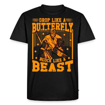 Tomber comme un papillon Bloc comme une Bête - T-shirt Premium bio Homme - noir - Devant - Nico (187cm)