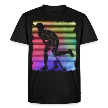 Hockey sur gazon - T-shirt Premium bio Homme - noir - Devant - Nico (187cm)