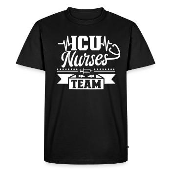 Équipe Soins Intensifs Infirmières Soins Intensifs Soins Intensifs - T-shirt Premium bio Homme - noir - Devant - Nico (187cm)