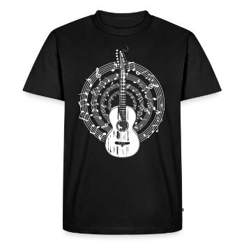 Retro Acoustic Guitar Notes musicales Guitariste - T-shirt Premium bio Homme - noir - Devant - Nico (187cm)