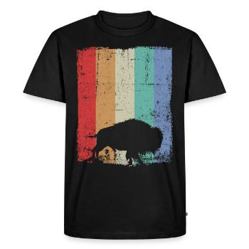 Bison Wisent - T-shirt Premium bio Homme - noir - Devant - Nico (187cm)