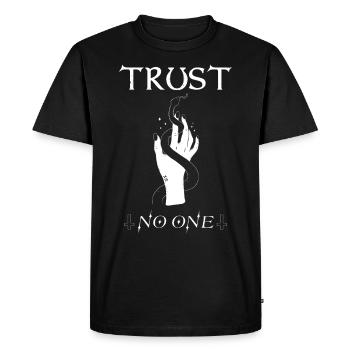 Trust no one Tattoo Ink. Design - Männer Premium Bio T-Shirt - Schwarz - Vorne - Nico (187cm)