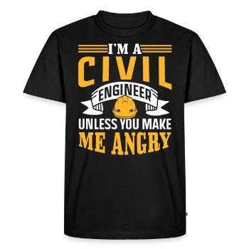 I Am A Civil Engineer Profession Civil Engineering - Men's Premium Organic T-Shirt - black - Front - Nico (187cm)