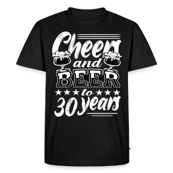 30th birthday - Men's Premium Organic T-Shirt - black - Front - Nico (187cm)