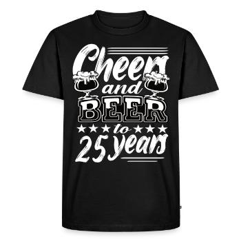25th birthday - Men's Premium Organic T-Shirt - black - Front - Nico (187cm)