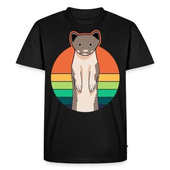 Marten weasel retro ferret - Men's Premium Organic T-Shirt - black - Front - Nico (187cm)