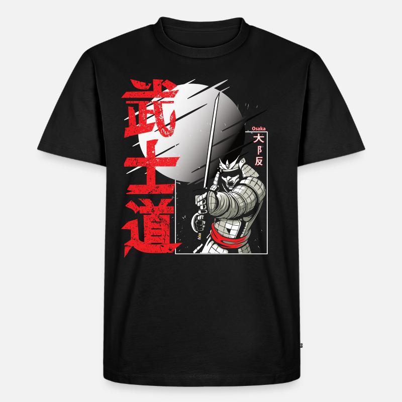 Samurai Artwork Anime Comic Stil Japan Osaka - Männer Premium Bio T-Shirt - Schwarz