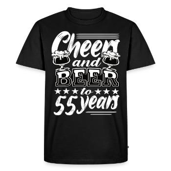 55th birthday - Men's Premium Organic T-Shirt - black - Front - Nico (187cm)
