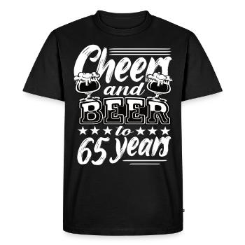 65 ans - T-shirt Premium bio Homme - noir - Devant - Nico (187cm)