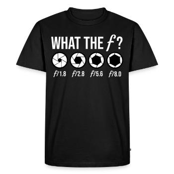 Qu’est-ce que le F? Photographe Photographie Photographe - T-shirt Premium bio Homme - noir - Devant - Nico (187cm)