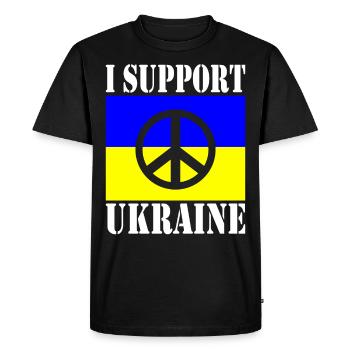 JE SOUTIENS L’UKRAINE SOUTIENT L’UKRAINE - T-shirt Premium bio Homme - noir - Devant - Nico (187cm)