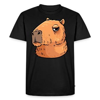 Capybara capybara rongeur - T-shirt Premium bio Homme - noir - Devant - Nico (187cm)