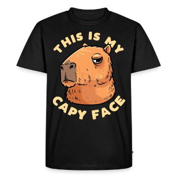 Capybara capybara rongeur - T-shirt Premium bio Homme - noir - Devant - Nico (187cm)