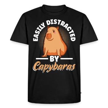 Capybara capybara rongeur - T-shirt Premium bio Homme - noir - Devant - Nico (187cm)