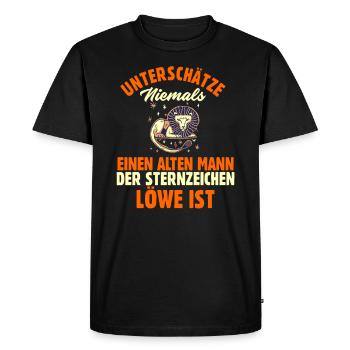 Sternzeichen Löwe - Männer Premium Bio T-Shirt - Schwarz - Vorne - Nico (187cm)