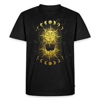 Spiritual Sun and Moon Moon Phases Occult - Men's Premium Organic T-Shirt - black - Front - Nico (187cm)
