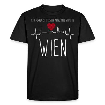 Vienne Architecture ECG Bâtiment Coeur Viennois - T-shirt Premium bio Homme - noir - Devant - Nico (187cm)