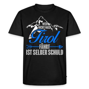 Tyrol Randonnée Vacances Alpinisme Tyrolien - T-shirt Premium bio Homme - noir - Devant - Nico (187cm)