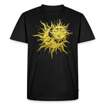 Amour spirituel Soleil et Lune Symbolisme sacré - T-shirt Premium bio Homme - noir - Devant - Nico (187cm)