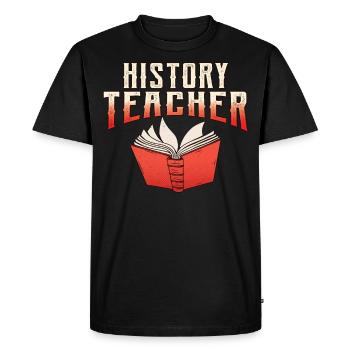 Professeur d’histoire Professeur d’histoire Histoire - T-shirt Premium bio Homme - noir - Devant - Nico (187cm)