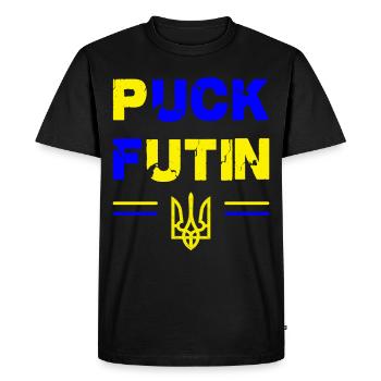 Support Ukraine - I Stand With Ukraine - Men's Premium Organic T-Shirt - black - Front - Nico (187cm)