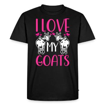 J’aime Mes chèvres chèvre maman animal chèvre - T-shirt Premium bio Homme - noir - Devant - Nico (187cm)