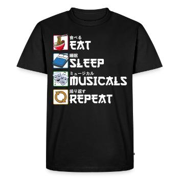 Mangez des comédies musicales Répétez le masque de théâtre Cadeau - T-shirt Premium bio Homme - noir - Devant - Nico (187cm)