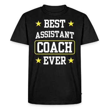 Best Assistant Coach Ever Assistant - Men's Premium Organic T-Shirt - black - Front - Nico (187cm)