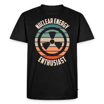 Passionné d’énergie nucléaire Énergie nucléaire Énergie nucléaire - T-shirt Premium bio Homme - noir - Devant - Nico (187cm)