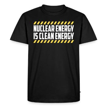 L’énergie nucléaire est une énergie propre L’énergie nucléaire - T-shirt Premium bio Homme - noir - Devant - Nico (187cm)