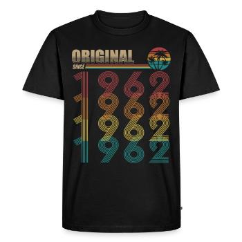 60e anniversaire né en 1962 Original depuis 1962 - T-shirt Premium bio Homme - noir - Devant - Nico (187cm)