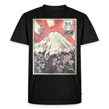 Mt Fuji Cherry Blossom Goût esthétique japonais - T-shirt Premium bio Homme - noir - Devant - Nico (187cm)