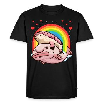 Ceinture Mulch Rainbow Blobfish Kawaii - T-shirt Premium bio Homme - noir - Devant - Nico (187cm)