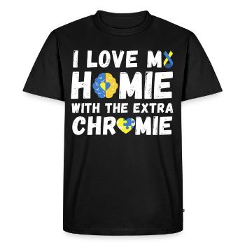 Down syndrome awareness - Men's Premium Organic T-Shirt - black - Front - Nico (187cm)