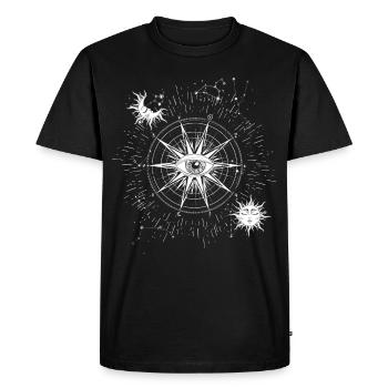 Symbole occulte spirituel de l’œil qui voit tout - T-shirt Premium bio Homme - noir - Devant - Nico (187cm)