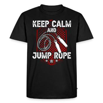 Keep calm and jump rope Jump rope - Men's Premium Organic T-Shirt - black - Front - Nico (187cm)
