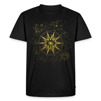 Spiritual Eye Zodiac Sign Sun Moon Occult - Men's Premium Organic T-Shirt - black - Front - Nico (187cm)