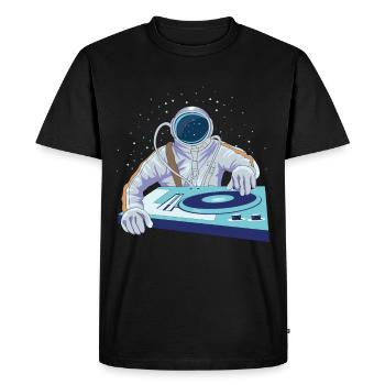 Astronaute DJ Musique Design Vinyle Dj Disco - T-shirt Premium bio Homme - noir - Devant - Nico (187cm)