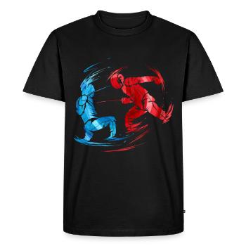 Sport Fencing Two Opponents in Fight At Fencing - Men's Premium Organic T-Shirt - black - Front - Nico (187cm)