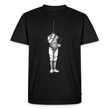 Tenue d’un escrimeur en garde Escrime - T-shirt Premium bio Homme - noir - Devant - Nico (187cm)