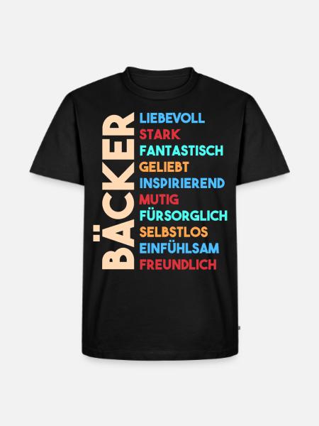Bäckerei Bäcker - Männer Premium Bio T-Shirt - Schwarz