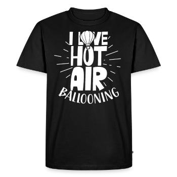 J’adore le vol en montgolfière - T-shirt Premium bio Homme - noir - Devant - Nico (187cm)