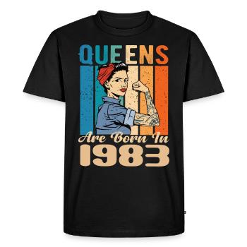 Queens Are Born In 1983 - Men's Premium Organic T-Shirt - black - Front - Nico (187cm)