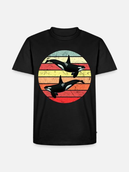 Orca - Retro - Men's Premium Organic T-Shirt - black