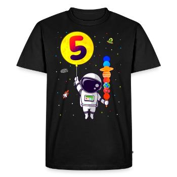 Astronaute pour enfants - Espace 5e anniversaire - T-shirt Premium bio Homme - noir - Devant - Nico (187cm)