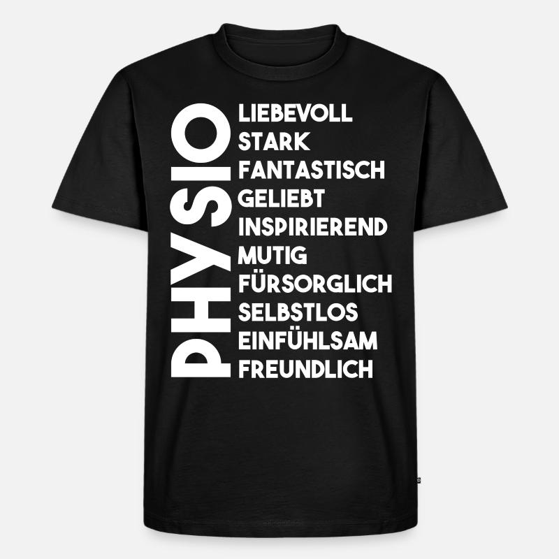 Physio Physiotherapie Physiotherapeut - Männer Premium Bio T-Shirt - Schwarz