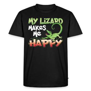 My Lizard Makes Me Happy Lizard Lizard Lizard - Men's Premium Organic T-Shirt - black - Front - Nico (187cm)